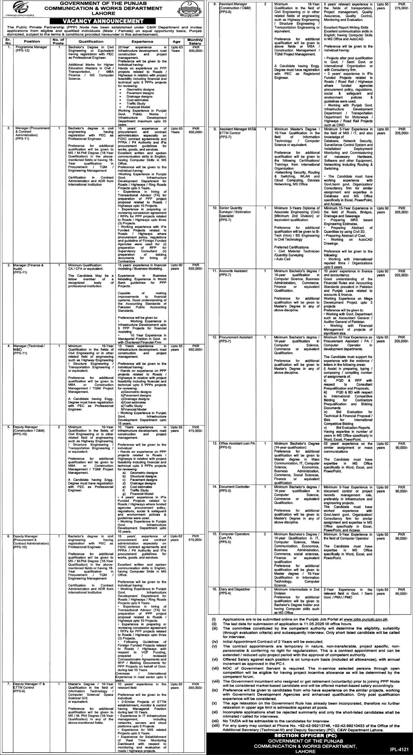 Communication and Works Department Jobs 01