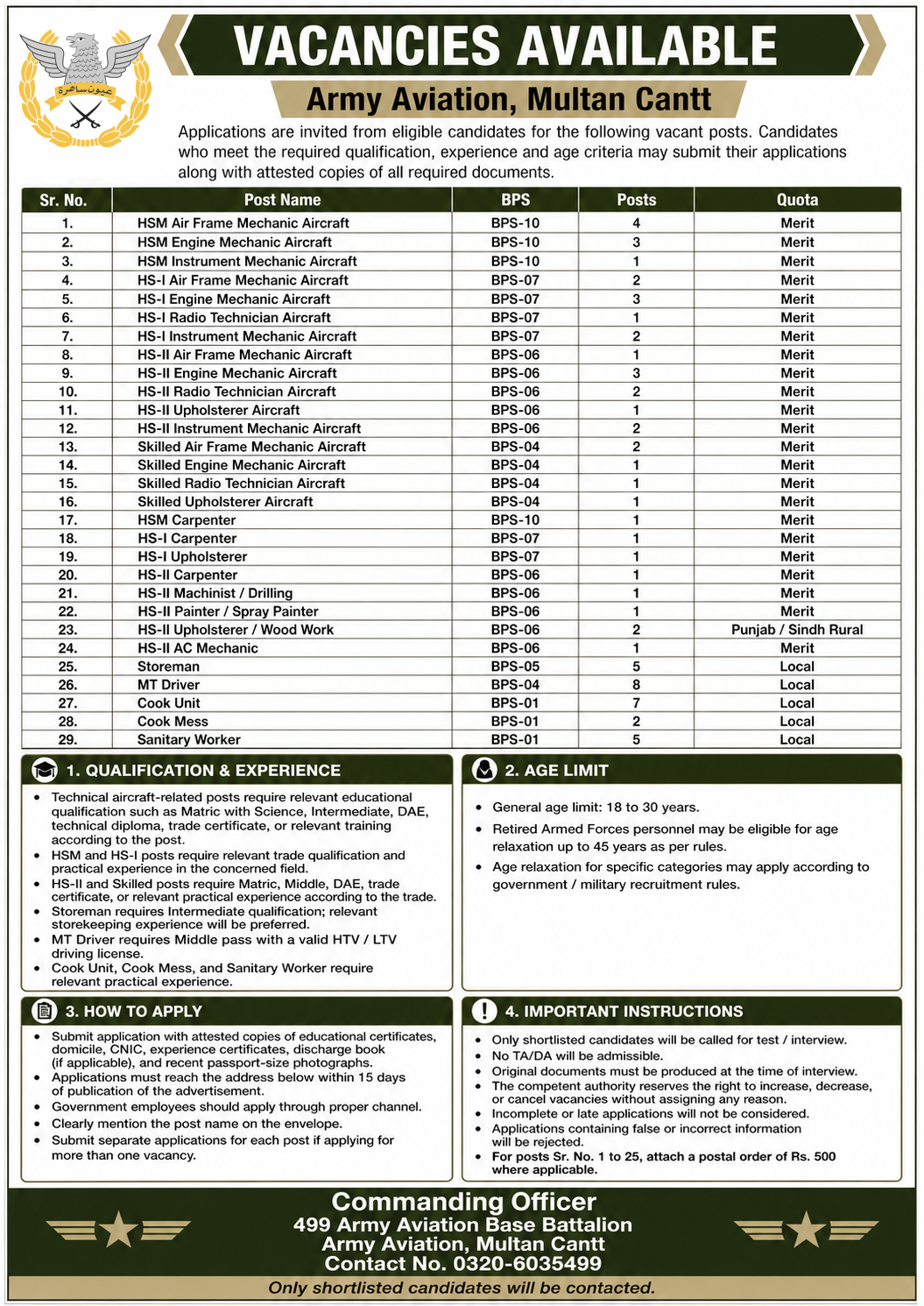 Pakistan Army Aviation Jobs 01
