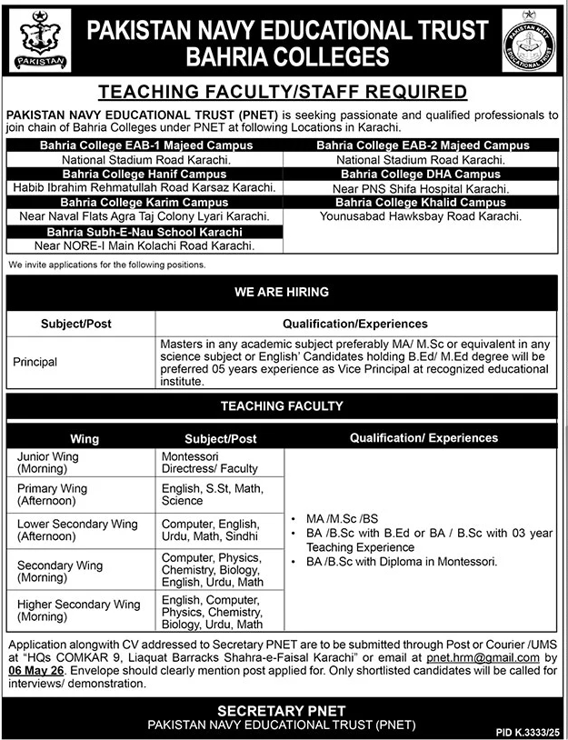 Pakistan Navy Educational Trust Jobs 01