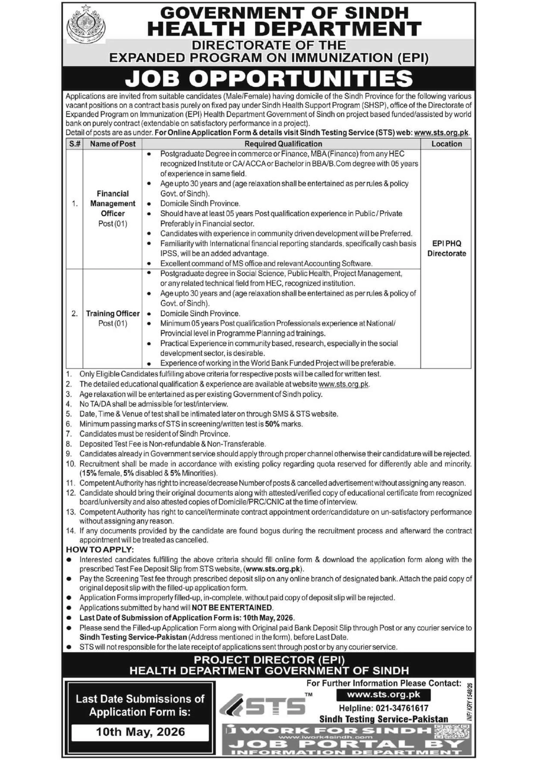 Sindh Health Department Jobs 01
