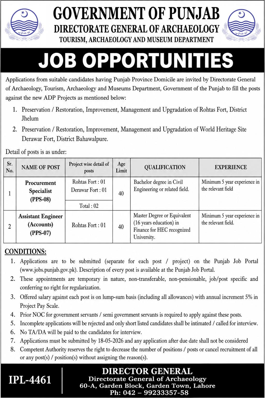 Directorate General Of Archaeology Jobs 01