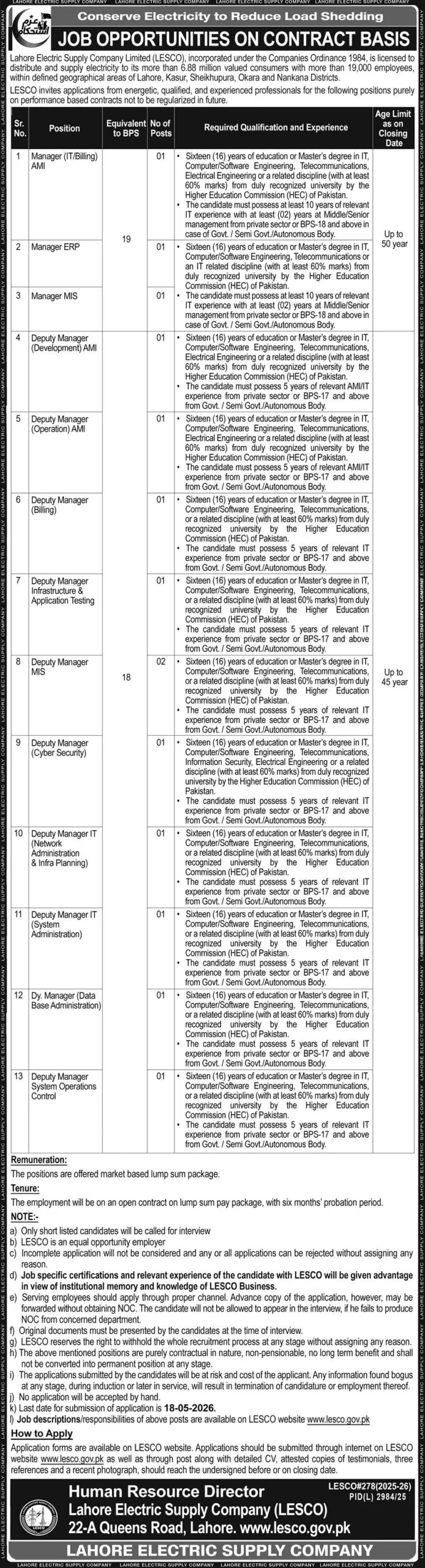 LESCO Jobs 01