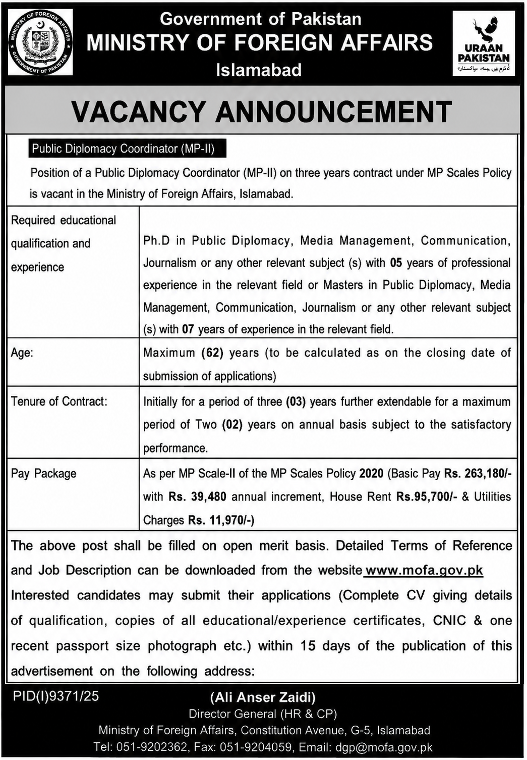 Ministry of Foreign Affairs Jobs 01