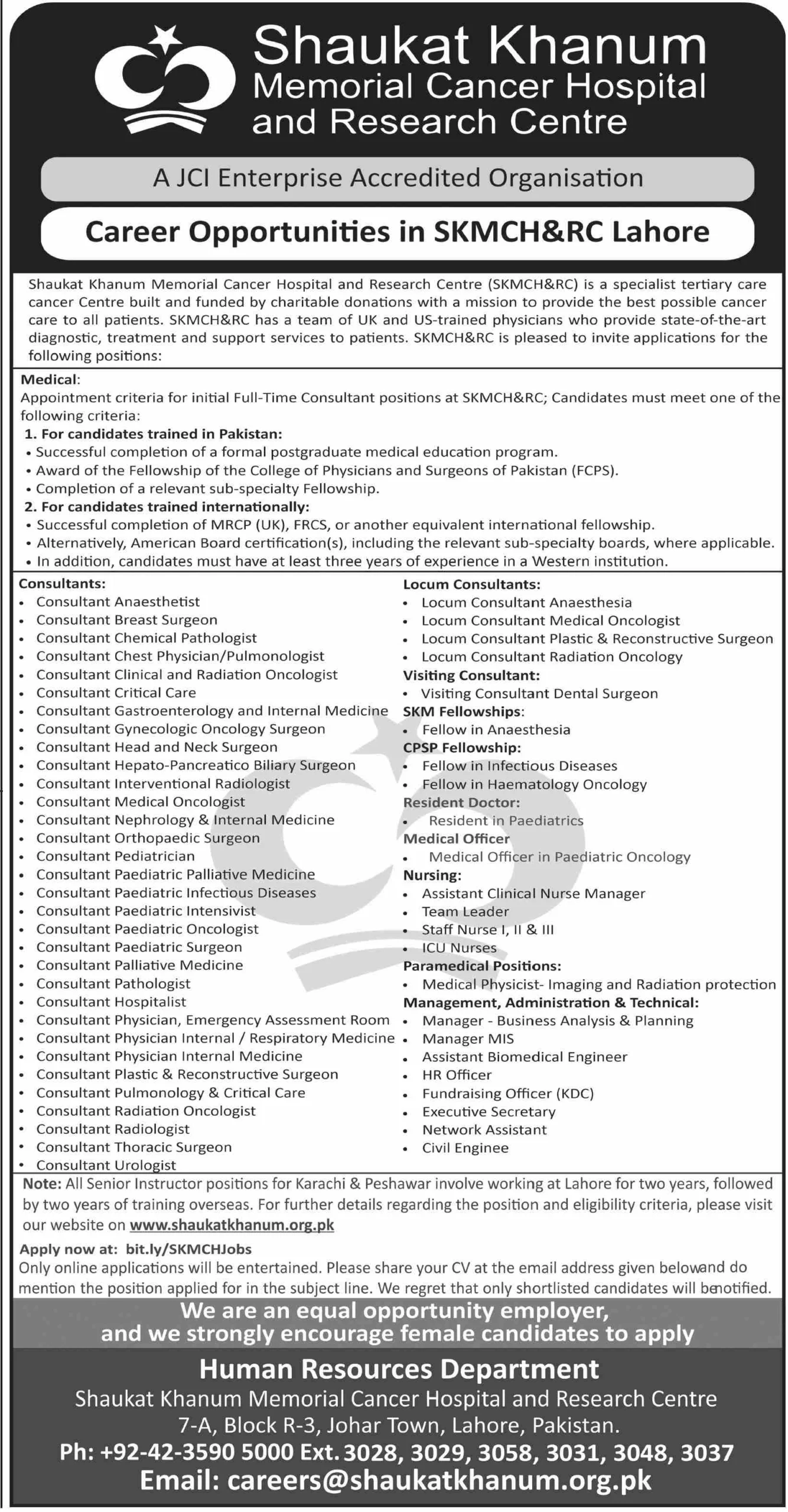 Shaukat Khanum Hospital Jobs 01